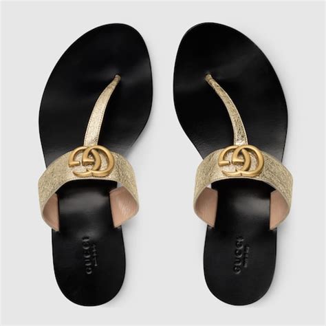 gucci thong sandals gold|Gucci thong sandals women's.